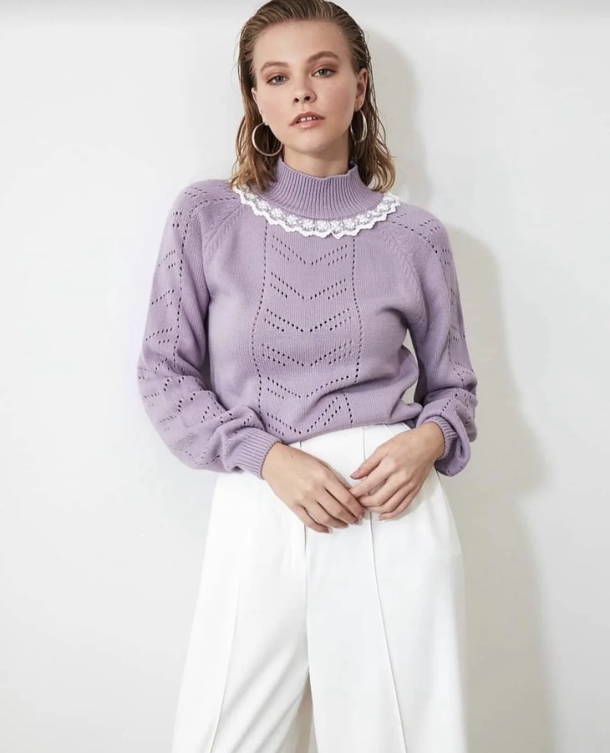 Knitted detail jumper