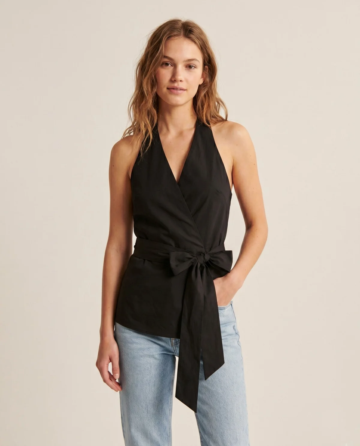 Zara poplin wrap top