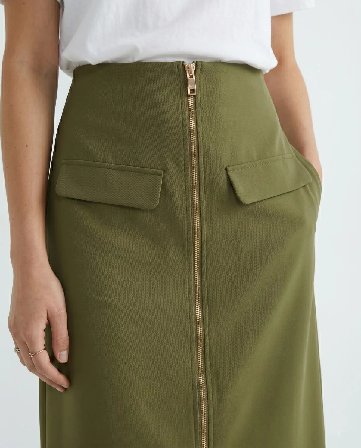 Zara cargo midi skirt