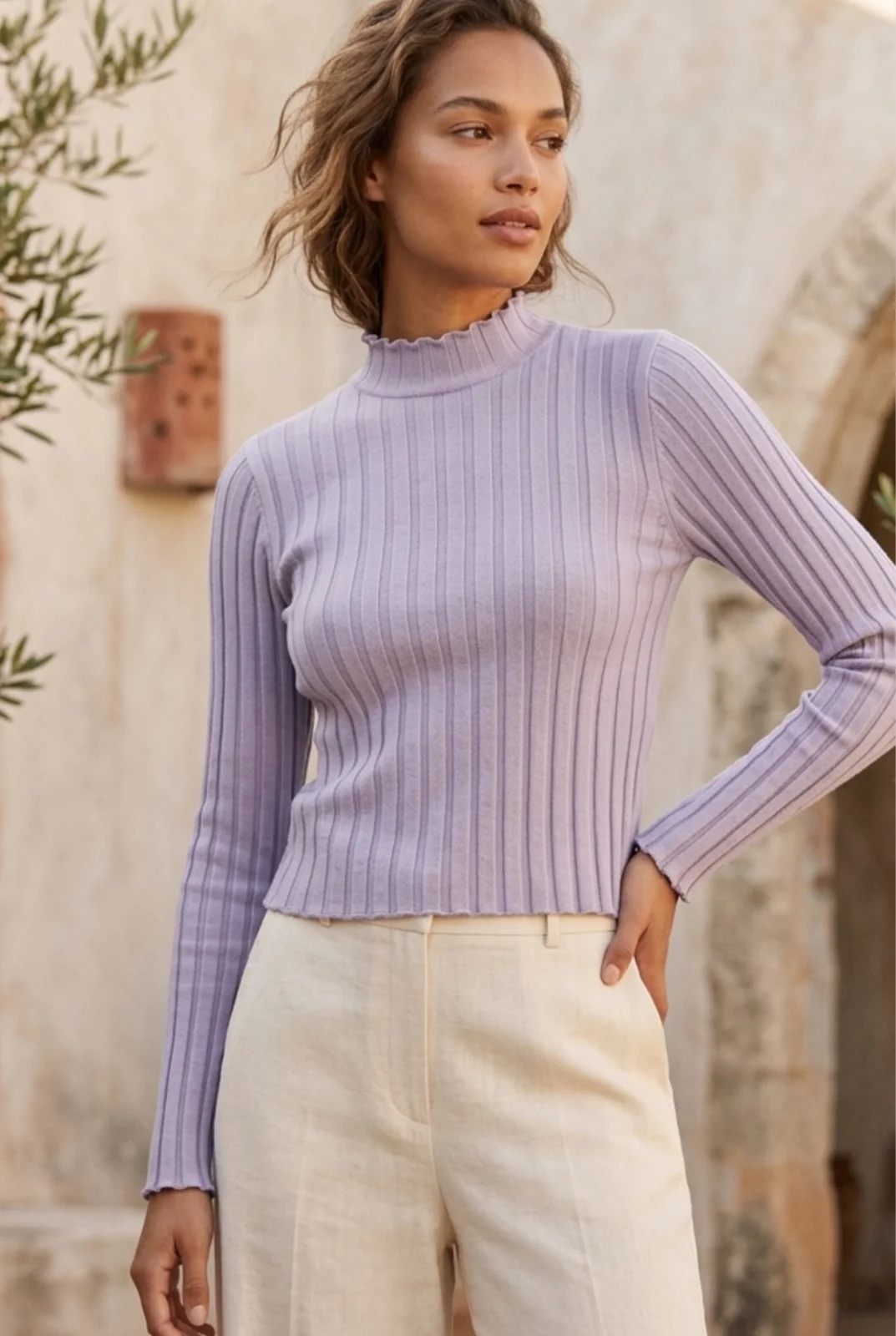 Zara ribbed blouse